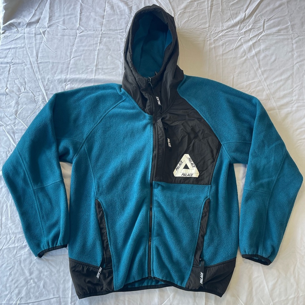 Palace Polartec Fleece Hooded Full Zip Blue Size Small